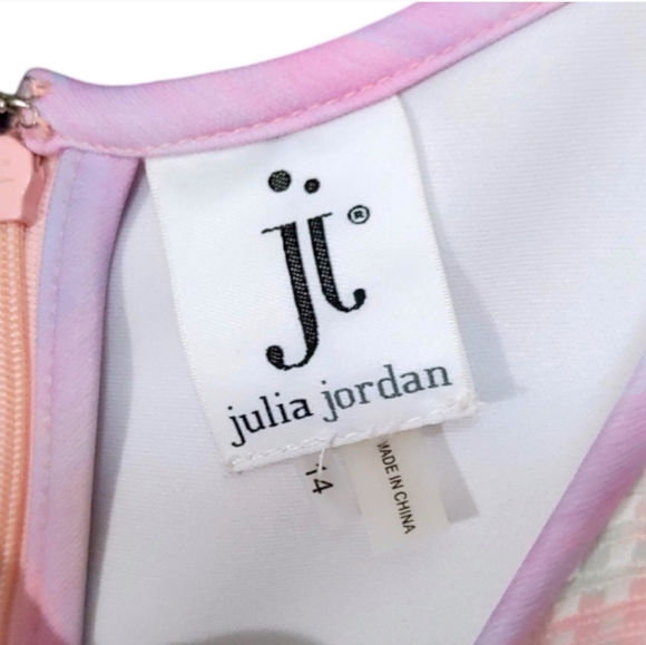 Julia Jordan Pink Abstract Colorful Mesh Shift Pocket Dress Women's Plus Size 14 - Picture 7 of 9